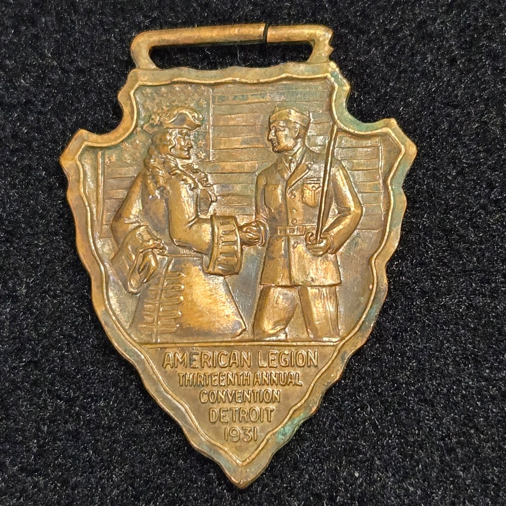 Vintage 1931 American Legion 13th Annual Convention Detroit Medal Balfour Fob